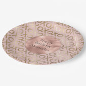 Glamバラ金ゴールド赤面XOXO誕生日 ペーパープレート (アングル)