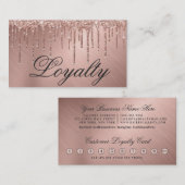 Glamバラ金ゴールド金属グリッタードリップロイヤリティ ロイヤリティカード (正面/裏面)