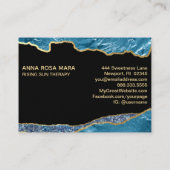 *～* Glamビーチドルフィン金ゴールドグリッターブラックティール（緑がかった色） 名刺 (裏面)