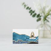 *~* Glamビーチムーン女神ティール(緑がかった色)金ゴールドグリッター 名刺 (スタンド正面)