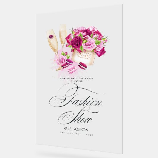 Glamファッションショーへようこそ アクリルサイン (傾斜)