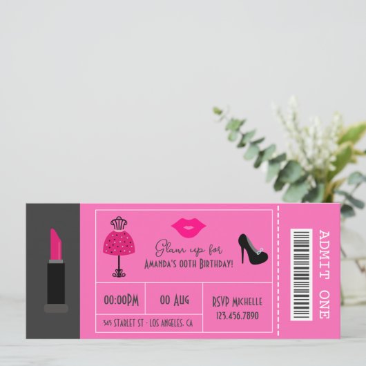 Glamファッションショーパーティーナイト 招待状 (スタンド正面)