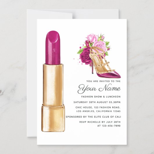 Glamファッション表示 マグネット招待状 (正面)