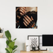 Glamファッション豪華な夏の爪、 ネイルアート写真 ポスター (ホームオフィス)