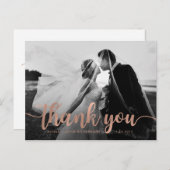 Glamフェイクバラ金ゴールド結婚の写真ありがとう ポストカード (正面/裏面)