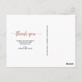 Glamフェイクバラ金ゴールド結婚の写真ありがとう ポストカード (裏面)