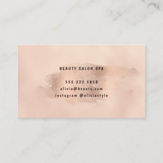 Glamフェイクバラ金ゴールド銅箔 | メイクアップアーティスト 名刺 (裏面)