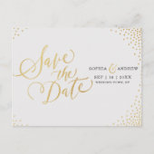 Glamフェイク金ゴールドグリッター書の日付を保存 案内ポストカード (正面)