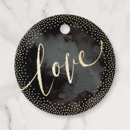 Glamフェイク金ゴールドグリッター書道ラブモノグラム フェイバータグ