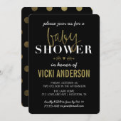 Glamフェイク金ゴールドモダンベビーシャワー招待状 招待状 (正面/裏面)