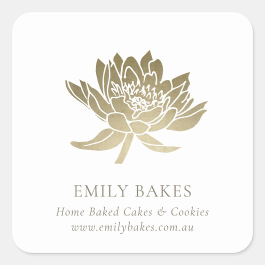 GLAMフェイク金ゴールドロータスフローラ事業プロフェッショナル スクエアシール (正面)