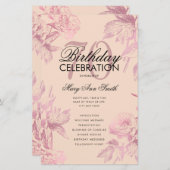 Glamフローラ70誕生日プログラムバラ金ゴールド赤面 (正面/裏面)