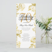 Glamフローラ70誕生日プログラム金ゴールドメニュー 招待状 (スタンド正面)