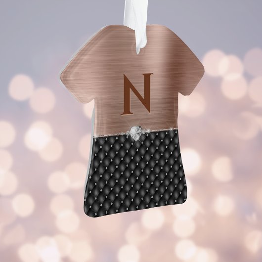 Glamブラッフェイクド銅製の表皮とモノグラム オーナメント