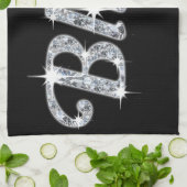 Glamプリント(ダイヤモンドフェイクデザインを搭載きらきら光る) キッチンタオル (折り畳み)