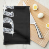 Glamプリント(ダイヤモンドフェイクデザインを搭載きらきら光る) キッチンタオル (四つ折り)