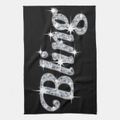 Glamプリント(ダイヤモンドフェイクデザインを搭載きらきら光る) キッチンタオル (縦)