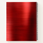 Glamプレーンブラシ仕上げメタリックレッドモノグラム ノートブック (裏面)