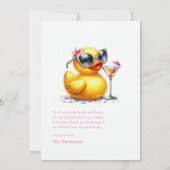 Glamベビーダックベビーシャワー サンキューカード (裏面)