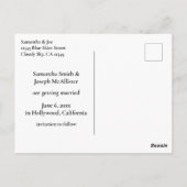 Glamホットピンクグリッター写真Save the Date ポストカード (裏面)