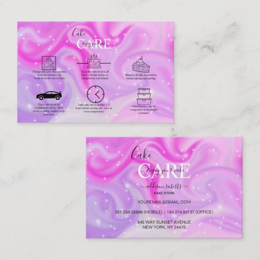 Glamホログラフィエレガントックケーキ気にビジネスカード 名刺 (正面/裏面)