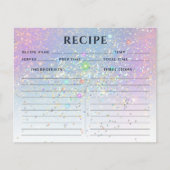 Glamホログラフィエレガントック金ゴールドグリッターレシピカード (正面)