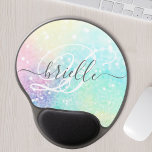 Glamホログラフィックグリッターパタカラフルーン ジェルマウスパッド<br><div class="desc">このカラフルホログラフィかわいらしックのパステルグリッター《写真》ぼけ味背景を、あなたのモノグラムおよびカスタムまたは名前で簡単にパーソナライズする。</div>