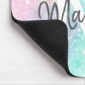 Glamホログラフィックグリッターパタカラフルーン マウスパッド (コーナー)