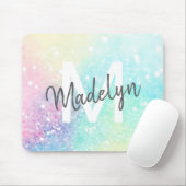 Glamホログラフィックグリッターパタカラフルーン マウスパッド (マウス)