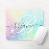 Glamホログラフィックグリッターパタカラフルーン マウスパッド (マウス)
