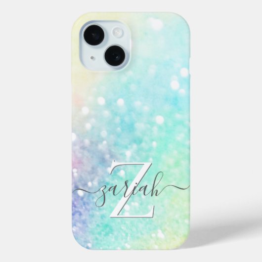 Glamホログラフィックグリッターパタカラフルーン Case-Mate iPhoneケース (裏面)