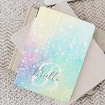 Glamホログラフィックグリッターパタカラフルーン iPad Miniカバー<br><div class="desc">このカラフルホログラフィかわいらしックのパステルグリッター《写真》ぼけ味背景を、あなたのモノグラムおよびカスタムまたは名前で簡単にパーソナライズする。</div>