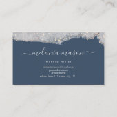 Glamホログラフィックグリッターメイクアップアーティストブルー 名刺 (裏面)