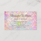 Glamホログラフィックグリッターモダントレンディーピンク 名刺 (裏面)