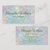 Glamホログラフィックグリッターモダントレンディーブルーティール(緑がかった色) 名刺 (正面/裏面)