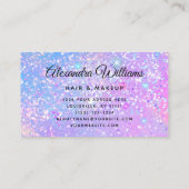 Glamホログラフィックグリッターモダントレンディー紫 名刺 (裏面)