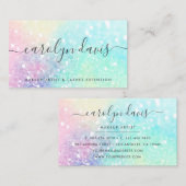 Glamホログラフィックグリッター虹色パタかわいらしーン 名刺 (正面/裏面)