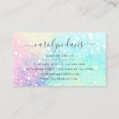Glamホログラフィックグリッター虹色パタかわいらしーン 名刺 (裏面)