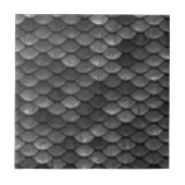 Glamメタリックブラックグレーマーメイドパタはかりで測ーン タイル (正面)