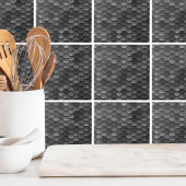 Glamメタリックブラックグレーマーメイドパタはかりで測ーン タイル