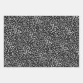 Glamメタリック銀ヒョウ柄 ラッピングペーパーシート (正面)