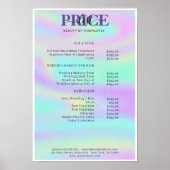 Glamモダン価格表ポスター ポスター (正面)