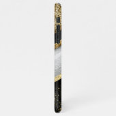 Glamモダン白黒金ゴールドグリッター名 iPhoneケース (左側)