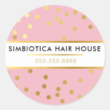 GLAMモダン紙吹雪水玉模様フェイク金ゴールド淡い色のピンク