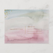 Glamモダン Waterカラー金ゴールド日付の保存 案内ポストカード (裏面)