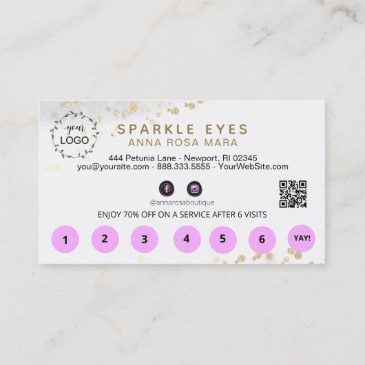 *～* Glamロゴ金ゴールド目QR 名刺 (裏面)