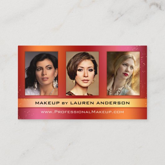 Glam写真カスタムポートフォリオメイクアップ名刺 名刺 (裏面)