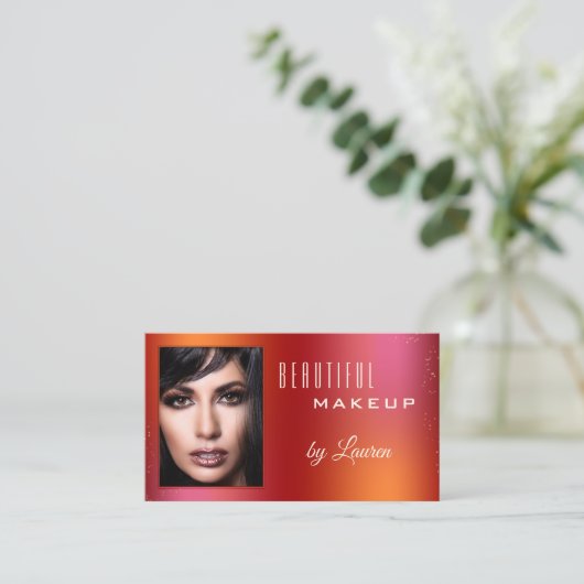 Glam写真カスタムポートフォリオメイクアップ名刺 名刺 (スタンド正面)