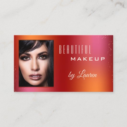 Glam写真カスタムポートフォリオメイクアップ名刺 名刺 (正面)