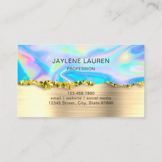 Glam抽象芸術フェイクホログラフィックロイヤリティカード 名刺 (裏面)